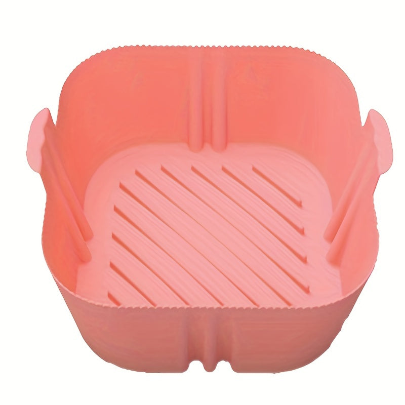 1pc Square Air Fryer Silicone Pot Reusable Air Fryers Liners Oven Baking Tray Home Kitchen Air Fryer Accessories 19.48cmx16.48cmx4.98cm