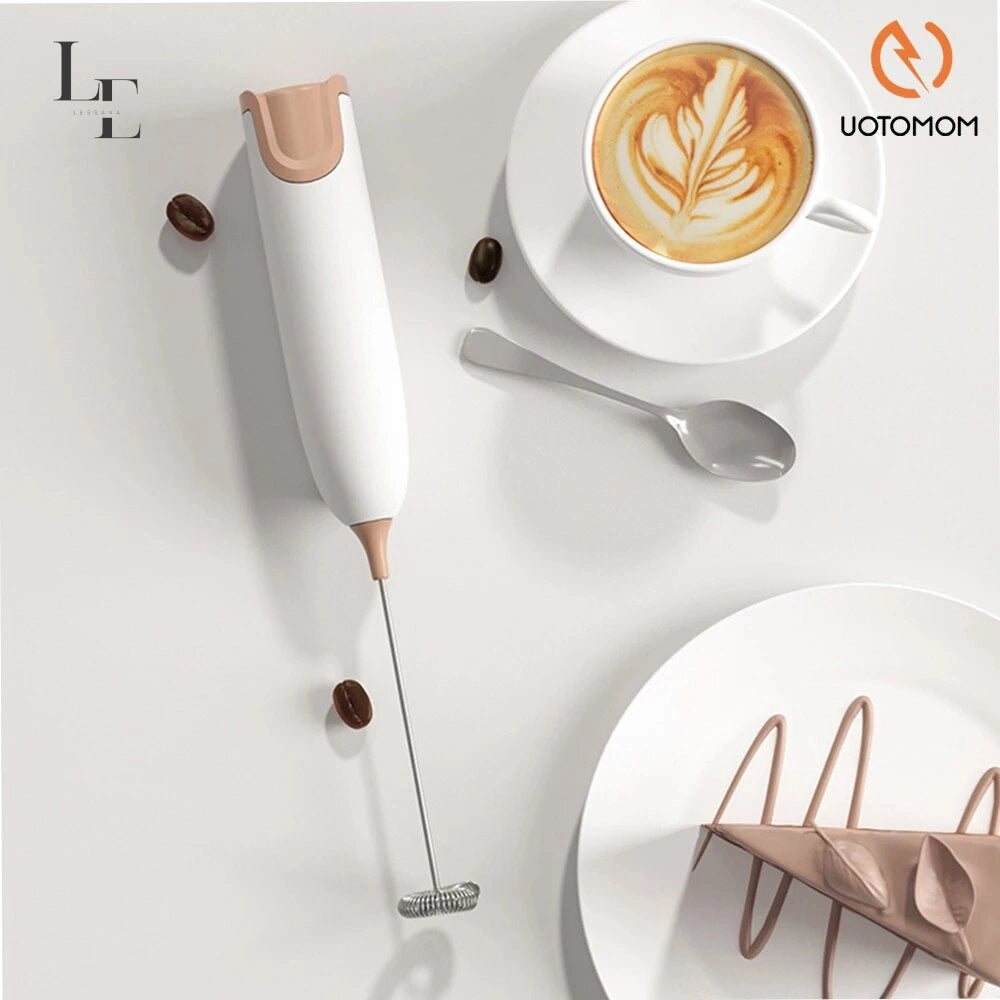 Mini Handheld Coffee Frother Home Use Egg Beater Baking Cream Frother Cordless Handheld Blender 304 Stainless Steel Mixing Head.