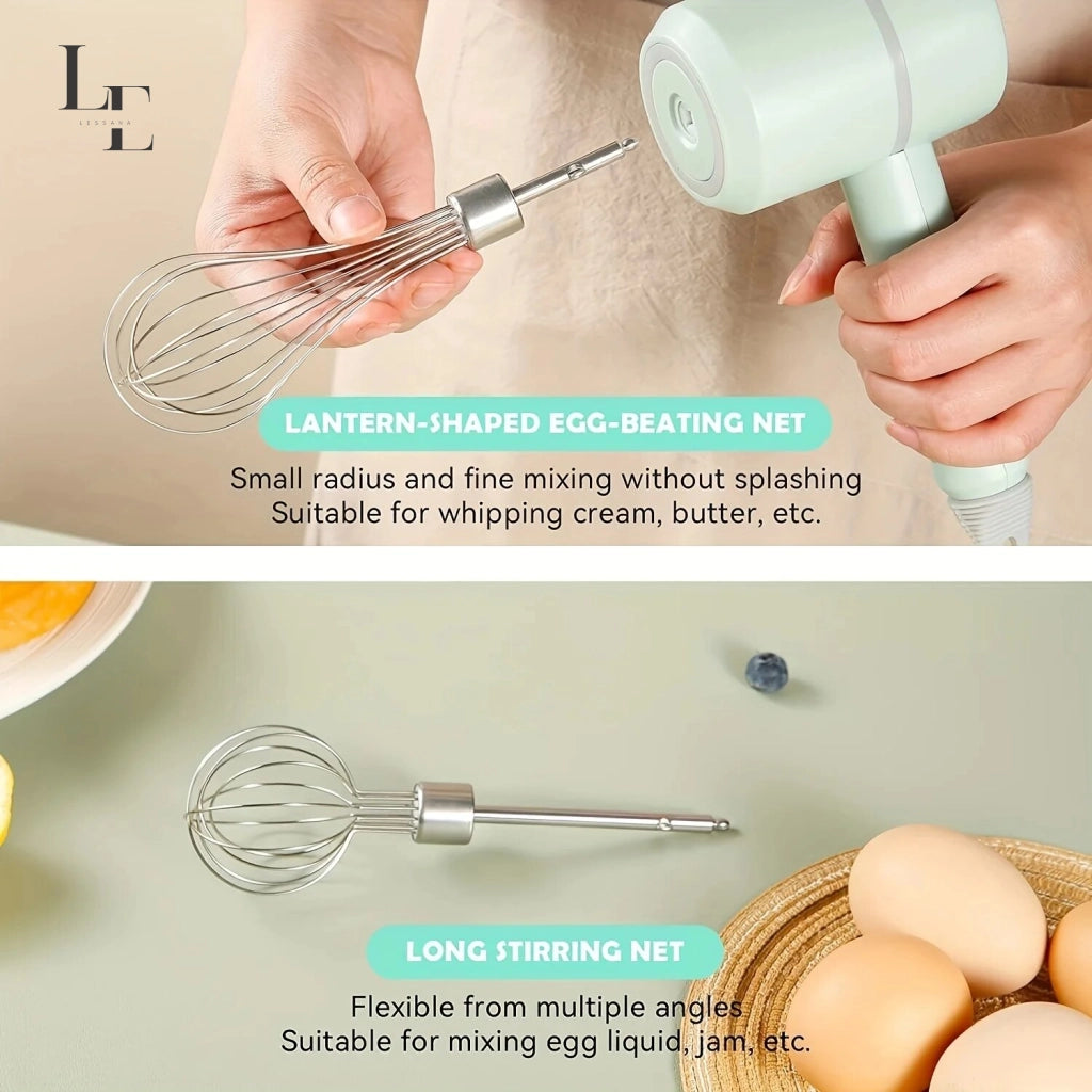 Electric Hand Mixer - 3-Speed Whisk Beater for Baking Supplies and Prep
