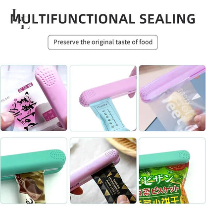 Mini Plastic Bag Sealer Machine Storage Bag Clip Vacuum Sealing Storage Machine Sealer Packing Seal Food Snack Kitchen Gadgets