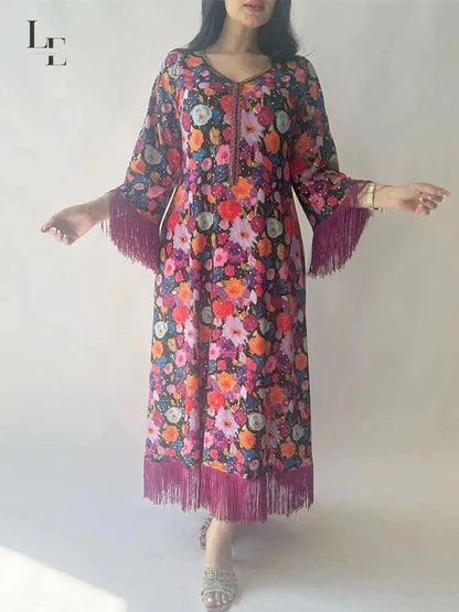Elegant Ramadan Kaftan Abaya for Women - Muslim Islamic Dress