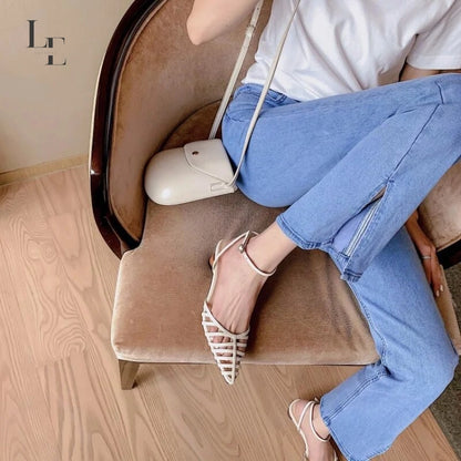 2023 Summer Premium French Sandals with Retro Heels and Low Heels - Elegant Luxury for Women
