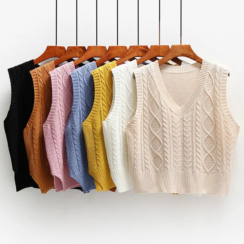 Upgrade Your Wardrobe with Our Korean Style Fashion Sweater Vest - Perfect for Spring and Fall!
