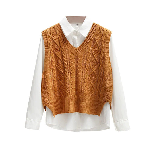 Upgrade Your Wardrobe with Our Korean Style Fashion Sweater Vest - Perfect for Spring and Fall!