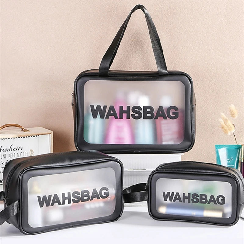 Travel Storage Toiletry Organize Women Waterproof PVC Cosmetic Portable Bag Transparent  Zipper Make Up Case Female Wash Kit