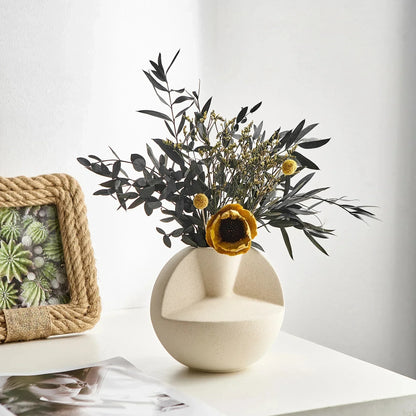 Nordic Ceramic Vase - Elegant Home Decor for Living Room