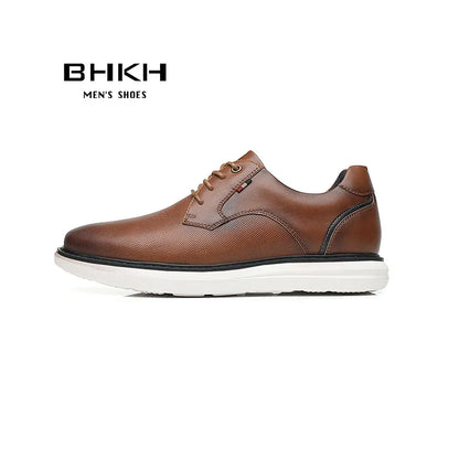 2022 Spring/Summer New Men Shoes Comfy Luxury Brand Men Casual Shoes Lace Up Business Style Dress Shoes BHKH Men Shoes