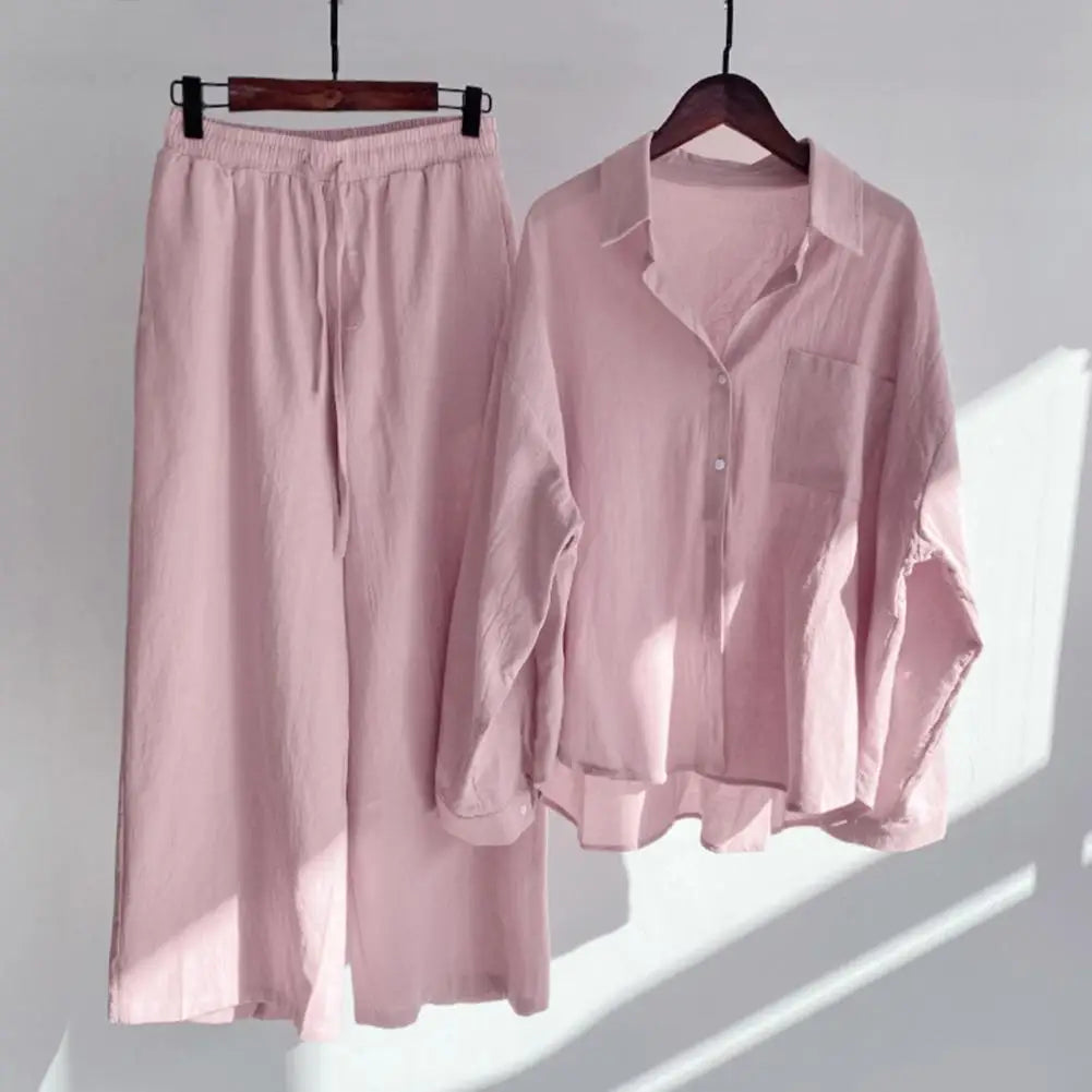 Classic Women's Two-Piece Set: Soft & Breathable, Perfect for Work and Home