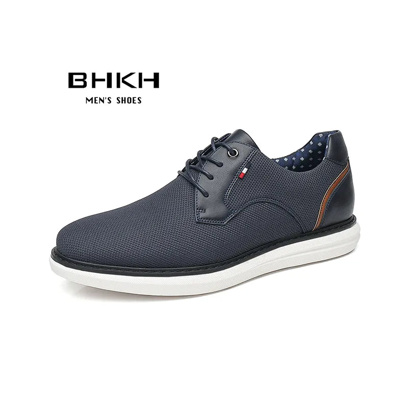 2022 Spring/Summer New Men Shoes Comfy Luxury Brand Men Casual Shoes Lace Up Business Style Dress Shoes BHKH Men Shoes