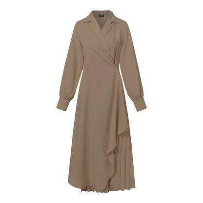 Muslim Women's Shirt Dress Abaya Dress Elegant Long-sleeved Tunic Dress Suit Jacket Ramadan Islamic Ghirba Party Kaftan Robe