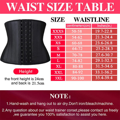 9.5 inch Short Torso Corset For Women Latex Waist Trainer Tight Band Slim Figure Manager Waist Steel Boned Abdominal Band