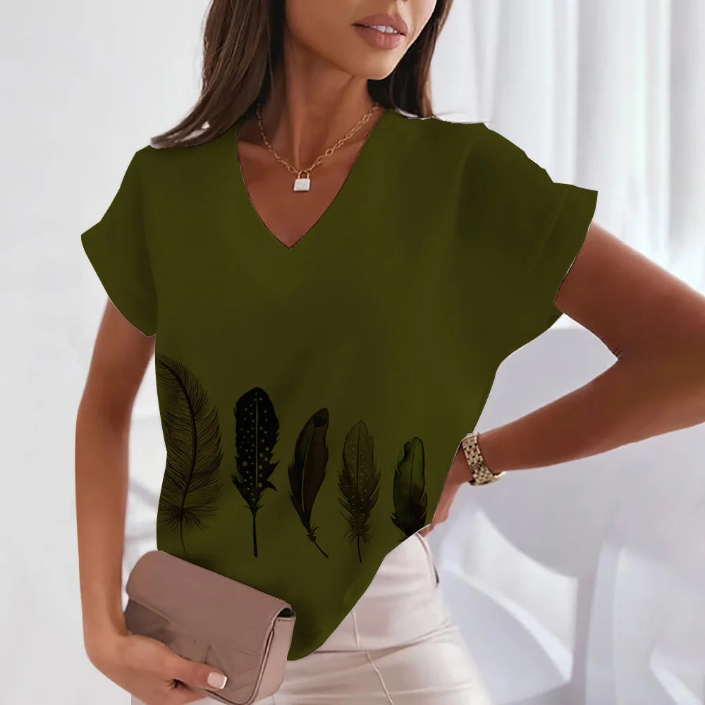 Upgrade Your Wardrobe with Our 2024 Women's V-Neck T-Shirt - Breathable, Stylish & Comfortable!