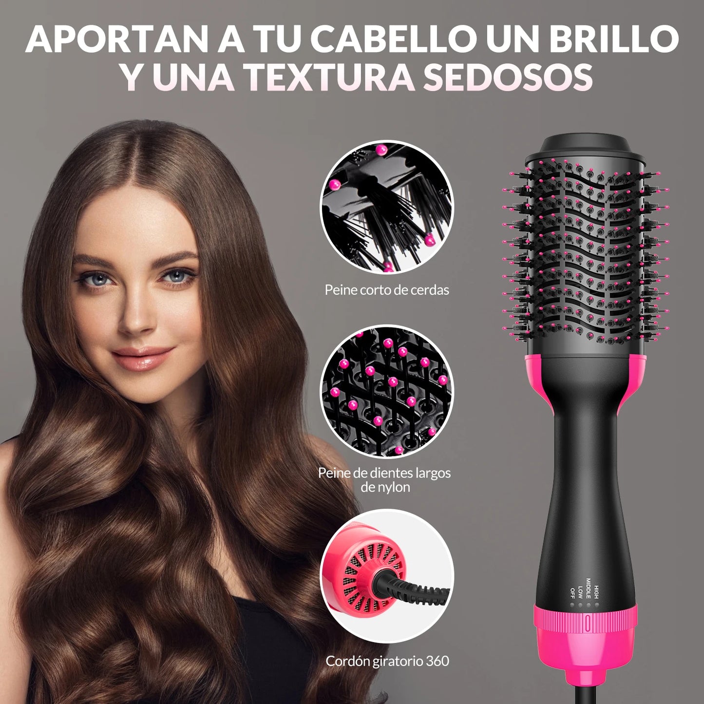 Hair Dryer Brush Multifunction Curler Comb Styler and Hot Air Brush One Step Hair Dryer Professional Hair Straightening Brush