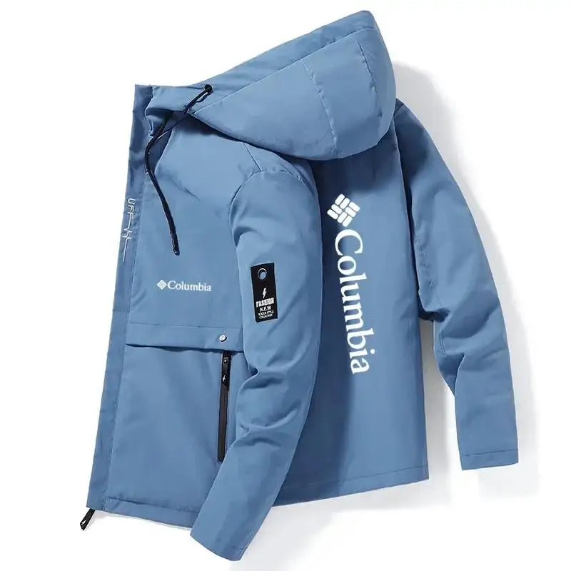 2023 New Men's Columbia Outdoor Camping Men's zipper hoodie windproof jacket Men's sports work jacket