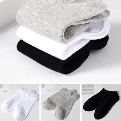 10 Pairs and 5Pairs  Socks Solid Color White Black Ankle Socks Breathable Sports Comfortable Cotton Floor Socks