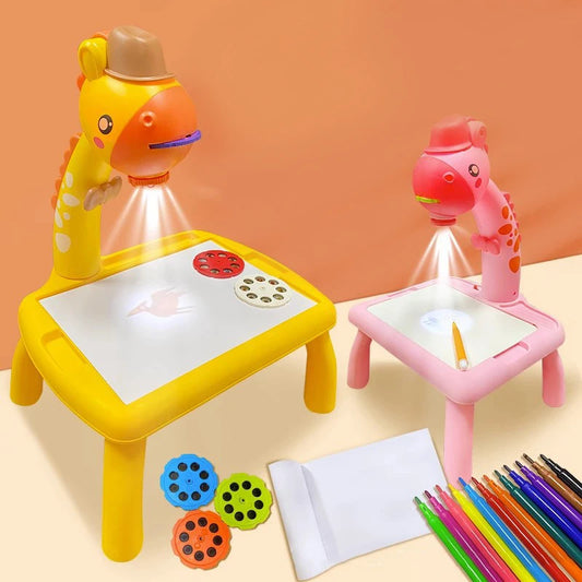 Kids LED Art Drawing Set Table Light Toy Painting Board Desk Educational Learning Paint Tools Toys For Children Game Gifts