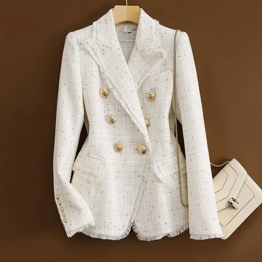 Upgrade Your Style with Our 2024 Women's Tweed Blazer - Perfect for Spring and Autumn!