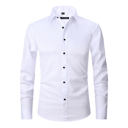 Men's Stretch Shirt Long Sleeve Non-ironing Slim Fit