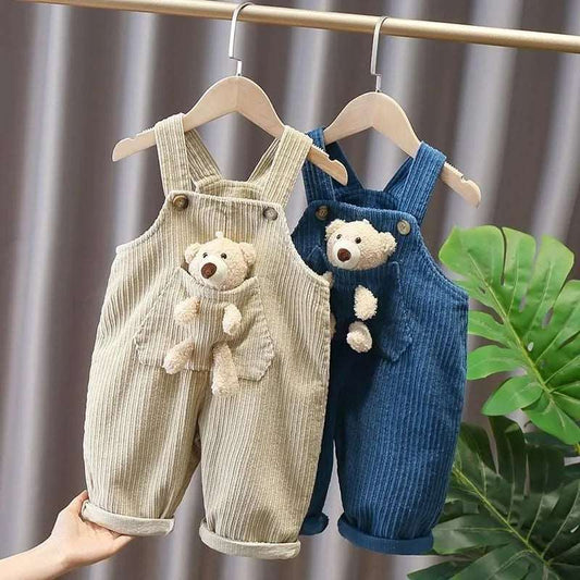 1-3Y Children's Bear Corduroy Kids Overalls Spring Autumn Clothes Toddler Overalls Boys Girls Casual Pants Baby Girl Jumpsuit - LESSANA