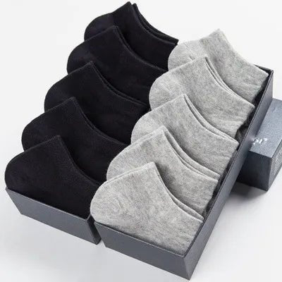 10 Pairs and 5Pairs Socks Solid Color White Black Ankle Socks Breathable Sports Comfortable Cotton Floor Socks - LESSANA