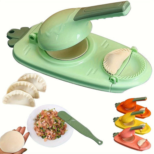 1pc 25.4cm/22.86cm 2-In-1 Dumpling Maker - Kitchen Utensil For DIY Dumpling Moulds And Dough Pressing - Stainless Steel Dumpling Skin Press With Non-Slip Handle - Ideal For Home Cooking And Professional Use, Kitchen Accessories - LESSANA