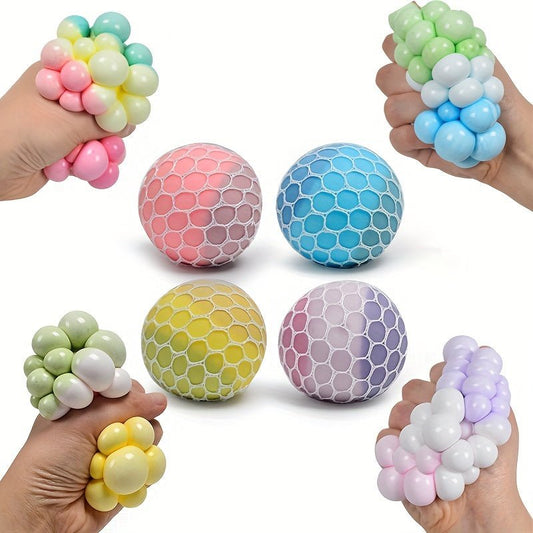 1pc Mesh Flour Squeeze Ball With Color Changing Stress Ball, Sensory Calming Focus Toy, Stress Relief Ball For Girls Boys - LESSANA