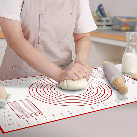 1pc Non-Slip Silicone Baking Mat with Measurement Counter and Dough Rolling and Pie Crust Mats - Perfect for Baking and Cooking - LESSANA