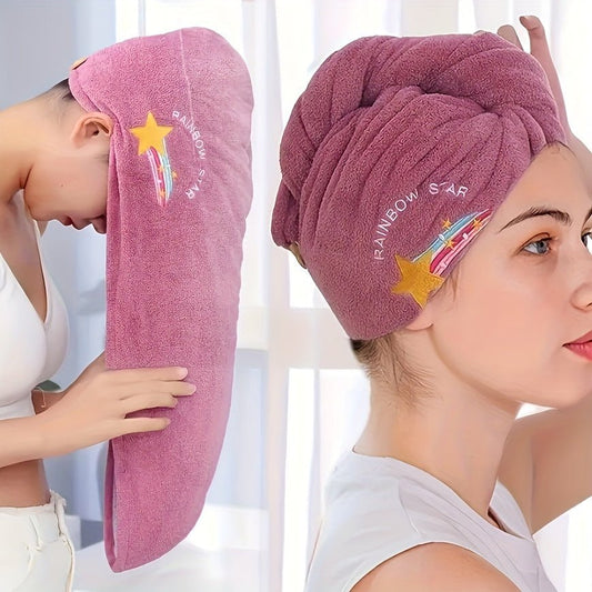 1pc, Purple Hair Drying Cap - Soft and Absorbent Scrub Hair Drying Towel Bag - Perfect for Bath and Hair Care - LESSANA
