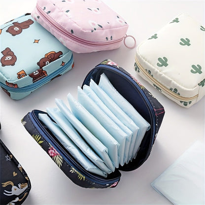 1pc Sanitary Towel Storage Bag Multi Function Travel Storage Bag Sanitary Napkin Pouch Large Waterproof Storage Bag Girls Travel Makeup Pouch Toiletries Cosmetic Organizer - LESSANA