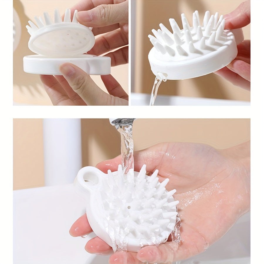 1PC Silicone Scalp Massager Shampoo Brush, Soft And Flexible Tool Head Massager Comb, Soft And Gentle For Thin And Thick Hair - LESSANA