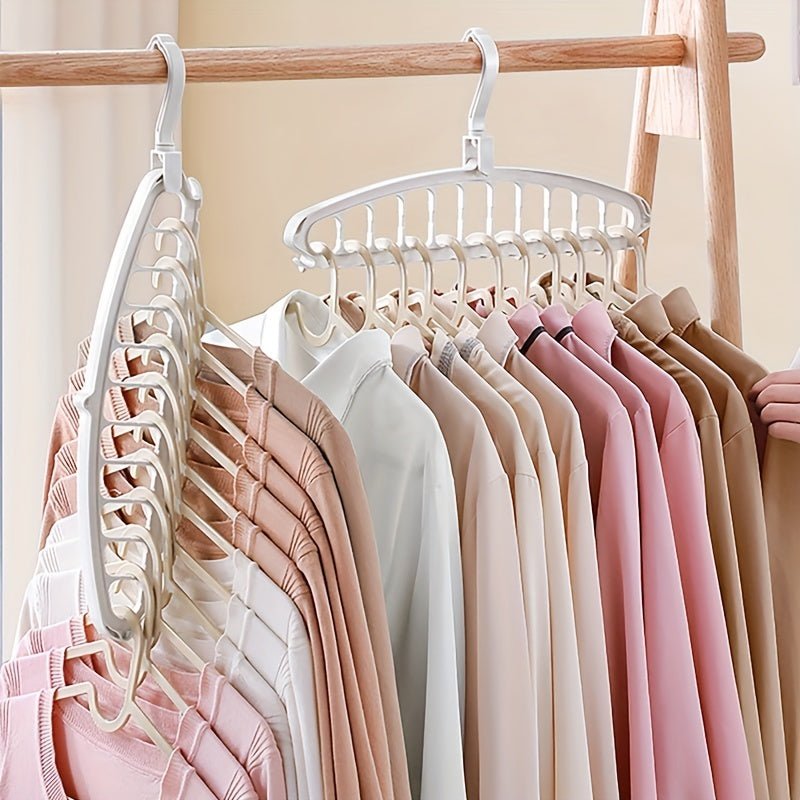 1pc/2pcs/3pcs Space Saving Multi-Hole Clothes Hanger For Home, Dorm, And Travel - Foldable Drying Rack For Trousers, Shirts, And Skirts - LESSANA