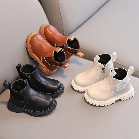 2023 New Baby Ankle Boots 1-6 Years Baby Girls Boys Chelsea Boots Girls Autumn Short Boots Kids Winter Shoes Sneakers size 21-30 - LESSANA