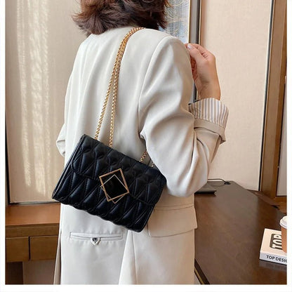 2024 Trendy New Women's Niche Bags, Fashionable and Versatile, High-end Chain Crossbody Bags, Exquisite Rhombus Women's Bags - LESSANA