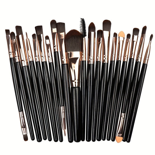 20pcs Premium Makeup Brush Set - Professional Eye, Foundation, Powder, Blush, Eyeshadow, Eyebrow, Concealer Brushes - Full Set for Beginners - LESSANA
