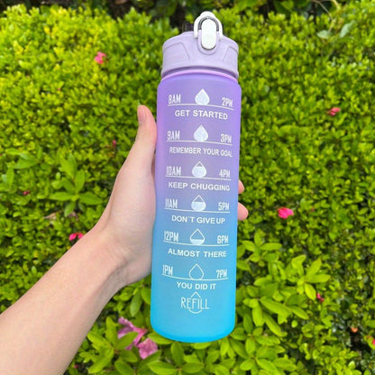 3pcs, Motivational Water Bottles With Straw, 64oz/32oz/15oz Sports Water Bottles, Half Gallon Time Marker Large Drinking Bottle Leakproof 2L Water Jugs For Sports Gym Travel, Back To School Supplies - LESSANA