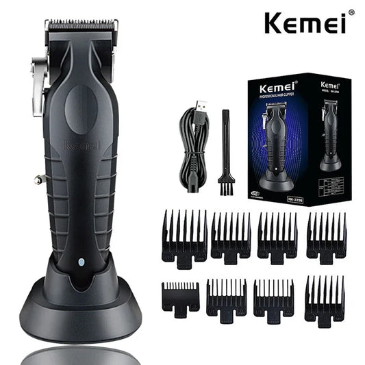 Kemei KM-2296 Professional Hair Clipper for Men Hair Cutting Machine with Seat Charger Hair Trimmer Machine Haircut Machine