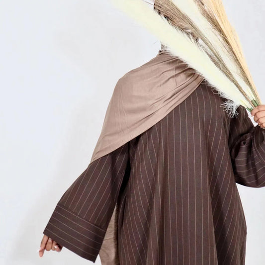 Striped Muslim Long Hijab Dress Turkey Muslim Closed Abaya Kaftans Luxury Islam Clothing Robe Musulmane Longue