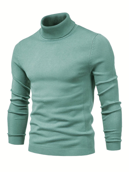All Match Best Sellers Autumn Winter Pullover Men Solid Turtleneck Sweaters - LESSANA