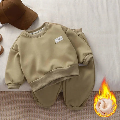 Autumn Winter Essentials Letter Print Sweater Pants Sweat Suit Baby 2pcs Set Hoodies Pants Kids Clothing Sets Boys Girls Outfit - LESSANA