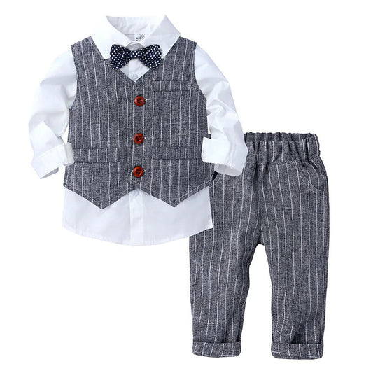 Baby Boy Clothes Cotton Sets Long Sleeve Spring Autumn Outfit Toddler Pants Suit Children For 1 To 2 3 4 Years Kids Male Costume - LESSANA