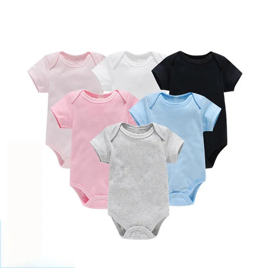 Baby Clothes Boy/Girl Baby Bodysuit Summer Clothes Solid Color Romper Soft Cotton Jumpsuit For Newborns Clothing 2023 New - LESSANA