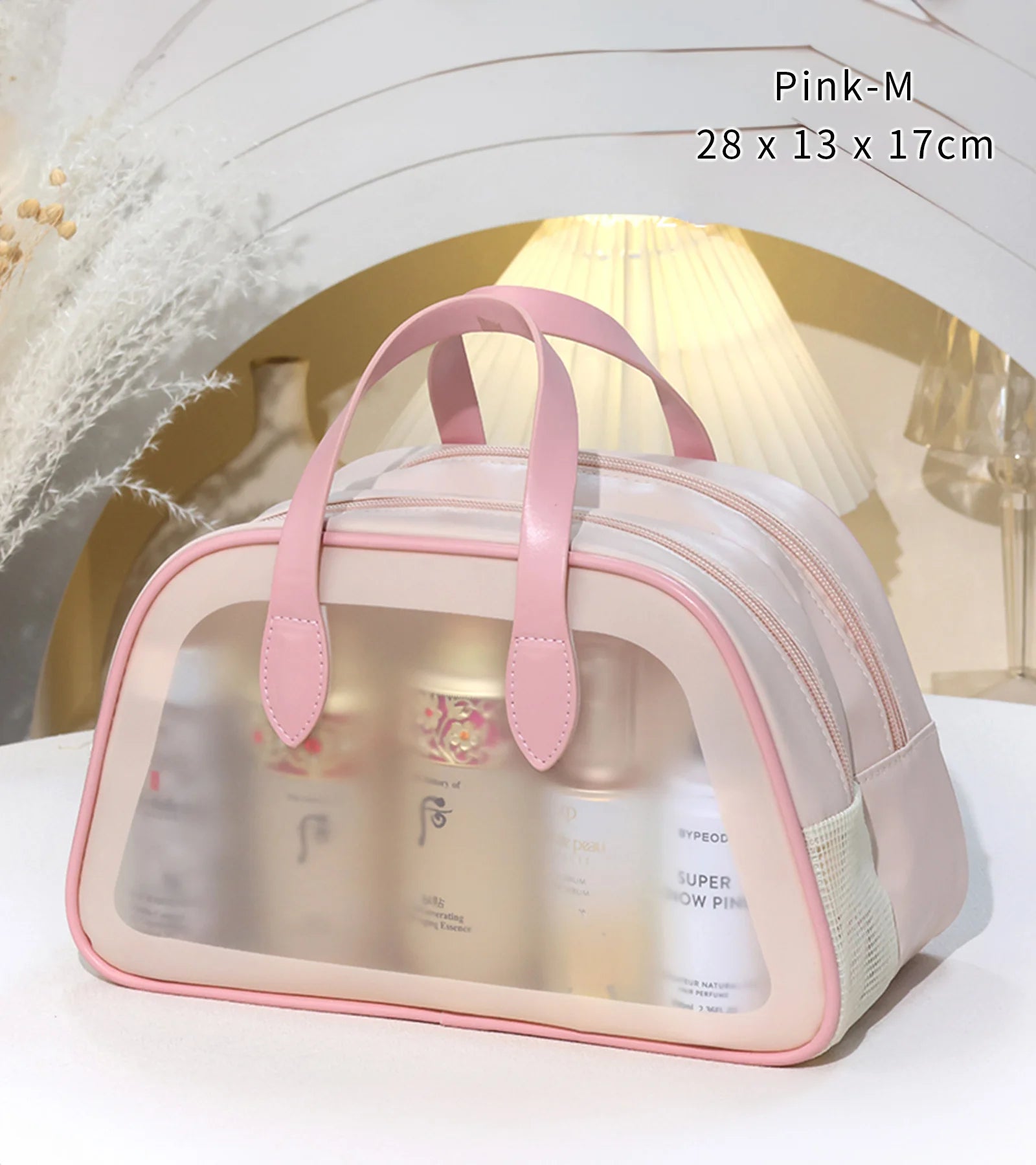 Bath Bag Dry-Wet Separation Partition Toiletry Bag Portable PVC Double-Layer Cosmetic Bag for Travel, Beach, Pool Bathing - LESSANA