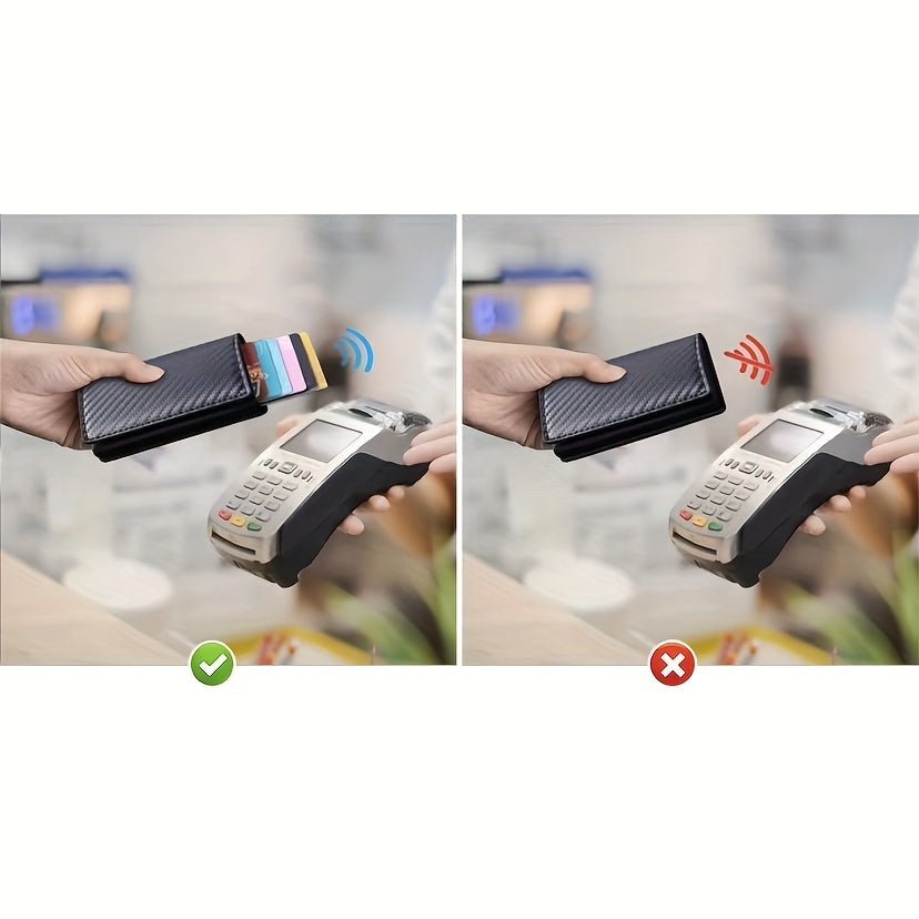 Black Advanced Minimalist Multi-function Anti-RFID Blocking Protects ID Credit Card Holders - LESSANA