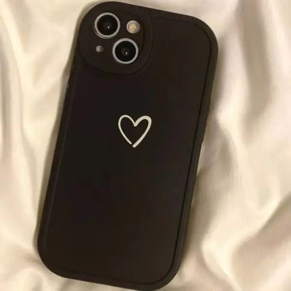 Cartoon Heart Phone Case for iPhone 11 12 13 14 15 Pro Max 14 Plus Soft Silicon Back Cover for iPhone X XR XS Max 7 8 Plus Se - LESSANA