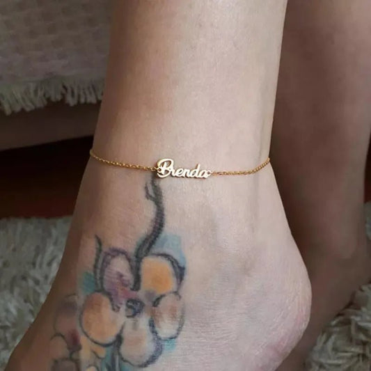 Charm Customed Name Anklet Bracelet Foot Handmade Letter Alphabet Anklets for Women Bohemian Beach Jewelry Valentine's Day Gifts - LESSANA