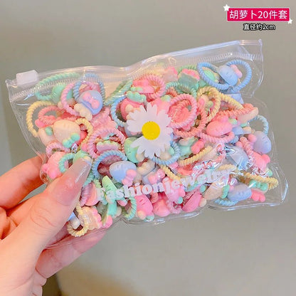 Children's Rubber Band Does Not Hurt The Hair Elastic Good Girl Baby Head Rope Small Tie Hair Chirp Scrunchies Headdress - LESSANA