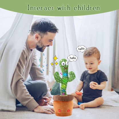 Dance Cactus, Toy For Baby, Talking Cactus Toys, Repeat What You Say Baby Toys, Dance Cactus Imitation Toys And LED English Singing Can Talk For 15 Seconds Recorder Music Toys,Halloween/Christmas Gift - LESSANA