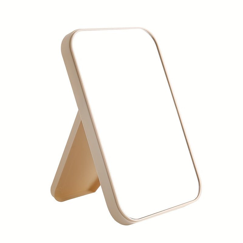 Desk Mirror Student Dressing Bedroom Foldable HD Portable Princess Square Beauty Small Travel Suitable For Gifts Women - LESSANA