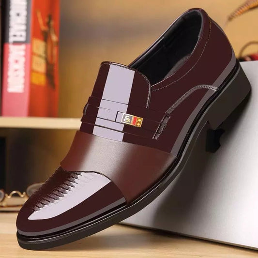 Fashion Business Dress Men Shoes Formal Slip On Dress Shoes Mens Oxfords Footwear High Quality Leather Shoes For Men Loafers - LESSANA