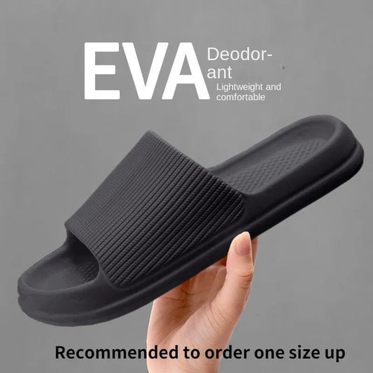 Fashion Men's Women's Sandals Anti-Slip Wear-Resistant EVA Thick Sole Comfortable Home Slippers Bathroom Bath Flip-Flops - LESSANA